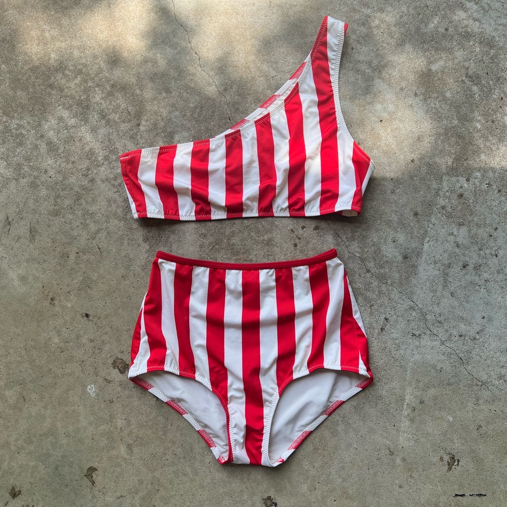 Solid & Striped High Waisted Bikini